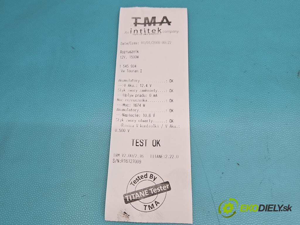 Vw Touran I 2003-2015 2.0 tdi 170 HP automatic 125 kW 1968 cm3 5- štartér  (Štartér)