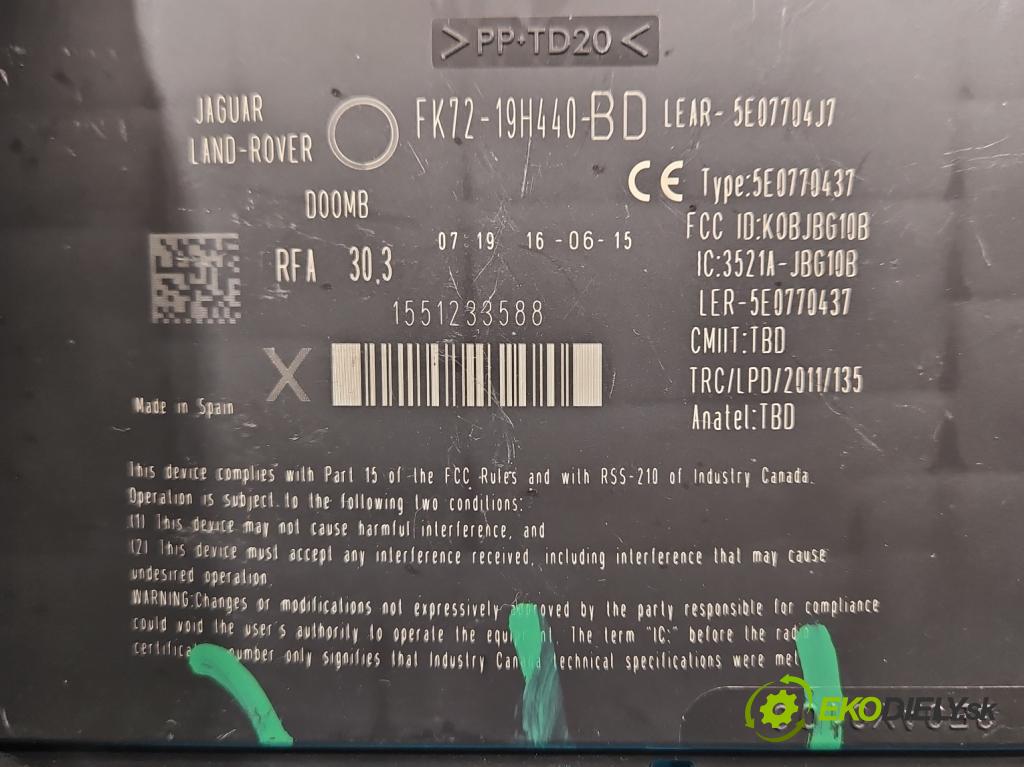Jaguar XE X760 2015-2024 2.0d 179KM automatic 132 kW 1999 cm3 4- riadiaca jednotka ostatné FK72-19H440-BD