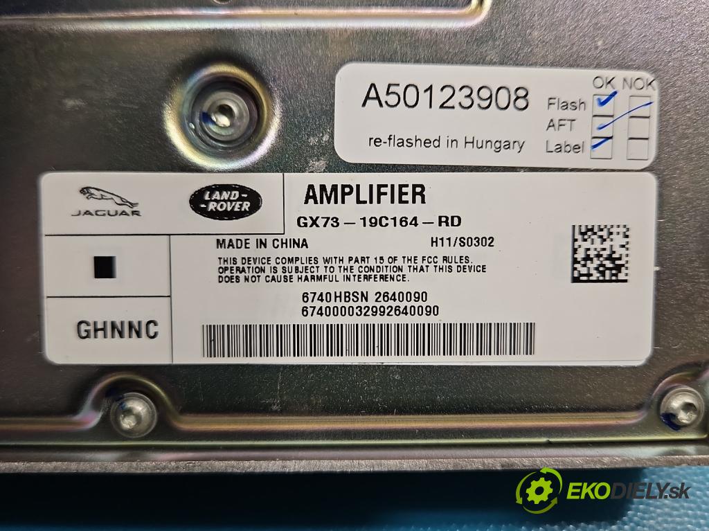 Jaguar XE X760 2015-2024 2.0d 179KM automatic 132 kW 1999 cm3 4- Zesilovač: GX73-19C164-RD (Zesilovač)