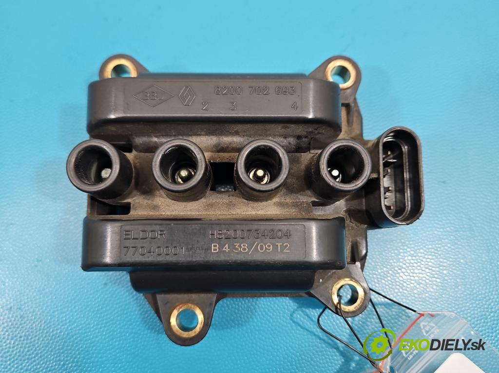 Renault Thalia I 1998-2009 1.2 16V 75 HP manual 55 kW 1149 cm3 4- cievka zapaľovacia 8200702693 (Zapaľovacia cievka)