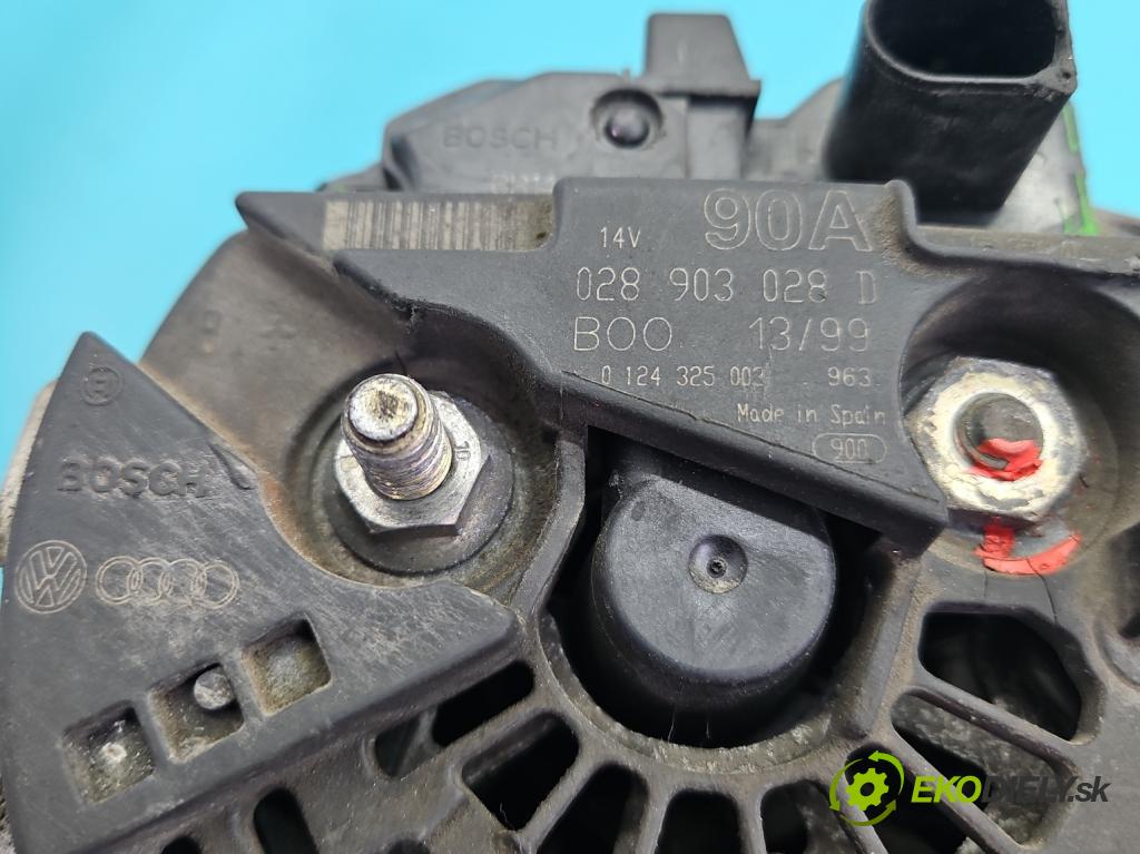 Vw Golf IV 1997-2003 1.6 sr 101 HP manual 74 kW 1595 cm3 5- Alternator 028903028D (Alternátor)