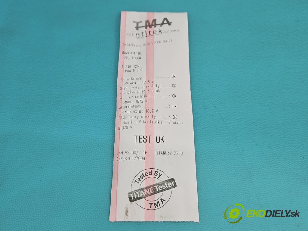 Bmw 5 E39 1996-2003 3.0d 184hp manual 135 kW 2926 cm3 4- štartér 2247391 (Štartér)