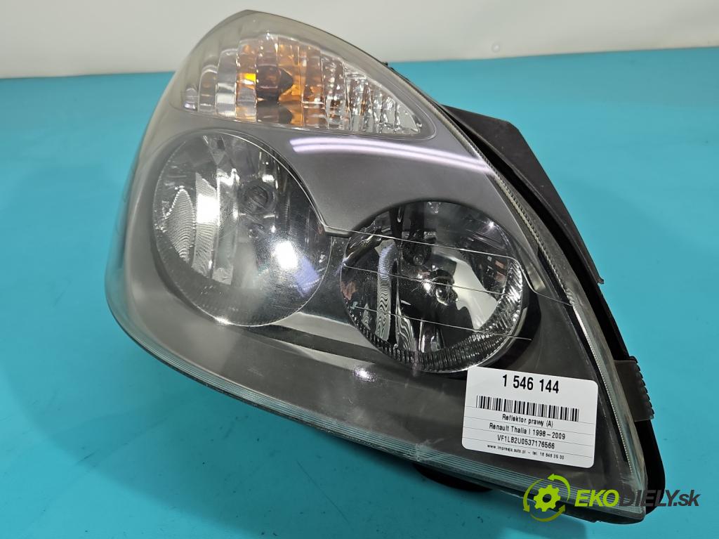 Renault Thalia I 1998-2009 1.2 16V 75 HP manual 55 kW 1149 cm3 4- Reflektor: pravý 8200509821 (Svetlo predné pravé)
