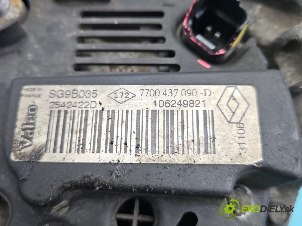 Renault Thalia I 1998-2009 1.2 16V 75 HP manual 55 kW 1149 cm3 4- Alternator 7700437090 (Alternátor)