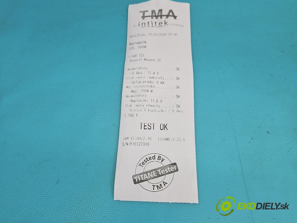 Renault Megane II 2003-2008 1.4 16V 98 HP manual 72 kW 1390 cm3 5- štartér 8200266777B (Štartér)