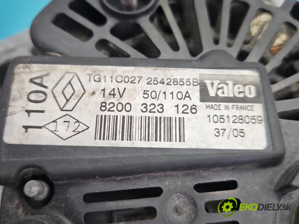 Renault Megane II 2003-2008 1.4 16V 98 HP manual 72 kW 1390 cm3 5- Alternator 8200323126 (Alternátor)