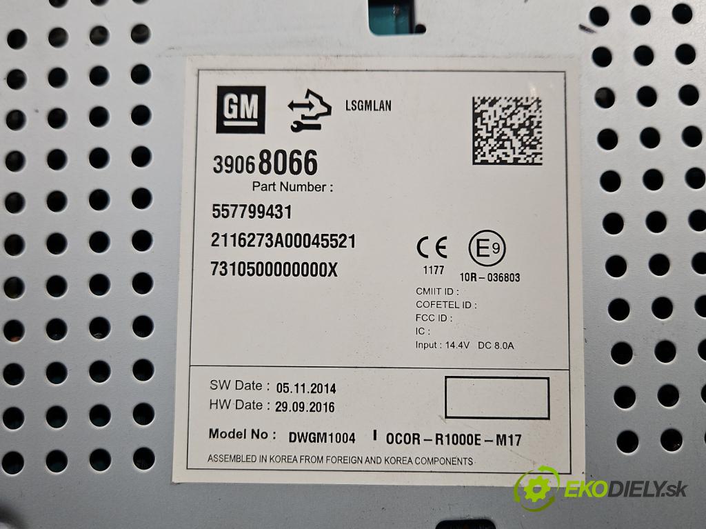 Opel Corsa E 2014-2019 1.4 16V 75 HP manual 55 kW 1398 cm3 5- Radio originál 39068066