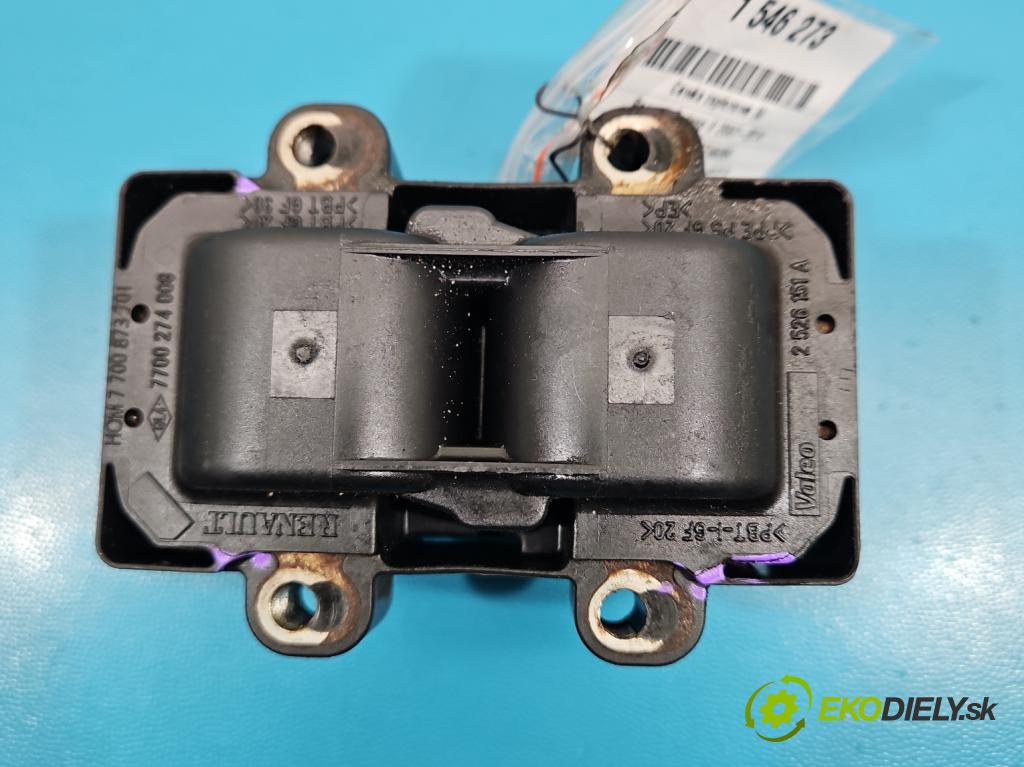 Renault Twingo II 2007-2014 1.2 8V 58 hp manual 43 kW 1149 cm3 3- cívka zapalovací 7700873701 (Zážehová cívka)