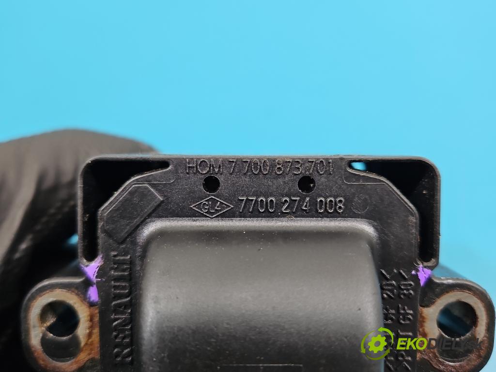 Renault Twingo II 2007-2014 1.2 8V 58 hp manual 43 kW 1149 cm3 3- cívka zapalovací 7700873701 (Zážehová cívka)
