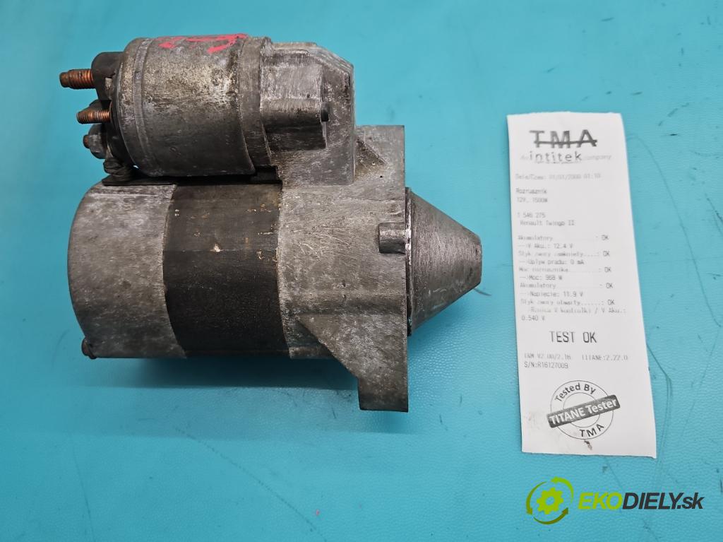 Renault Twingo II 2007-2014 1.2 8V 58 HP manual 43 kW 1149 cm3 3- štartér  (Štartér)