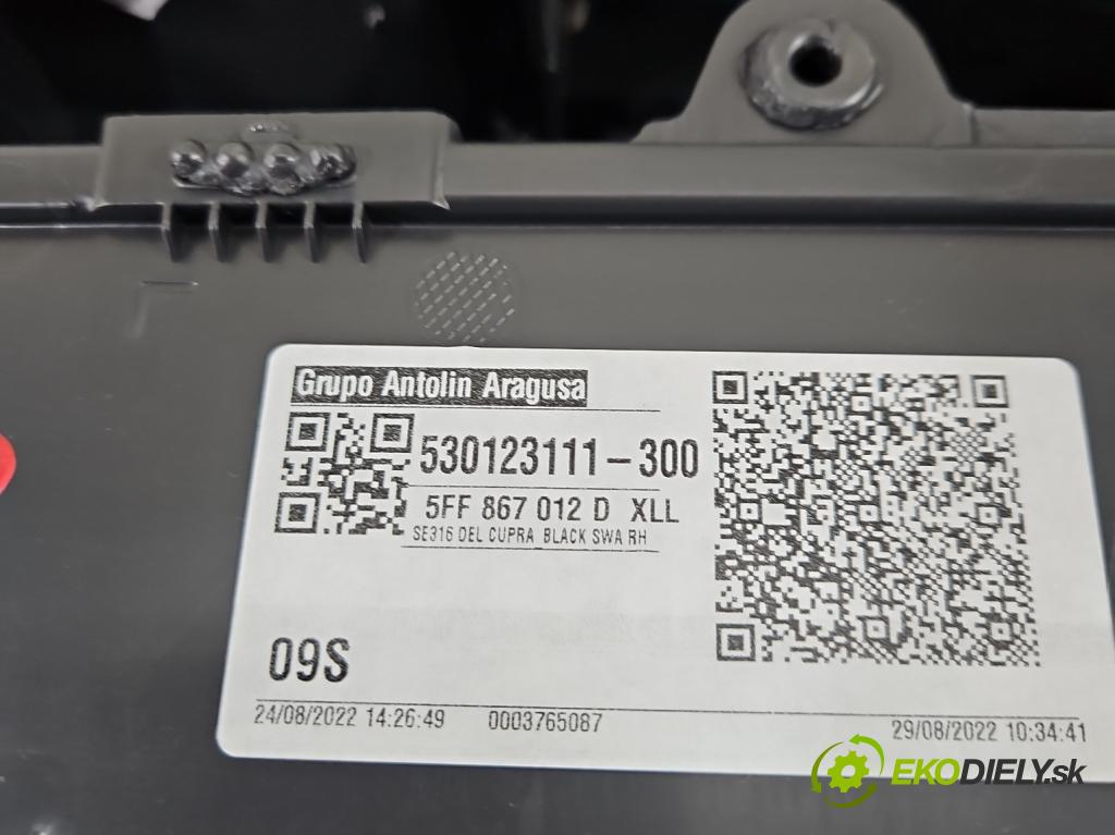 Cupra Formentor 20- 1.5 TSI 150 hp automatic 110 kW 1498 cm3 5- Tapacír: dveře přední pravé 5FF867012D