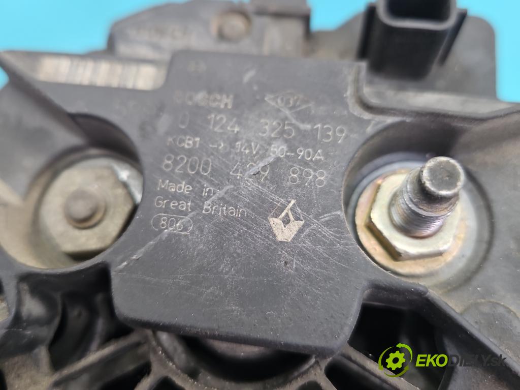 Renault Modus 1.2 16V 75 HP manual 55 kW 1149 cm3 5- Alternator 0124325139 (Alternátor)