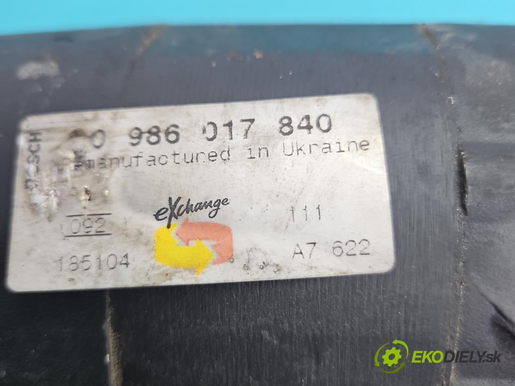 Renault Modus 1.2 16V 75 HP manual 55 kW 1149 cm3 5- štartér 0986017840 (Štartér)