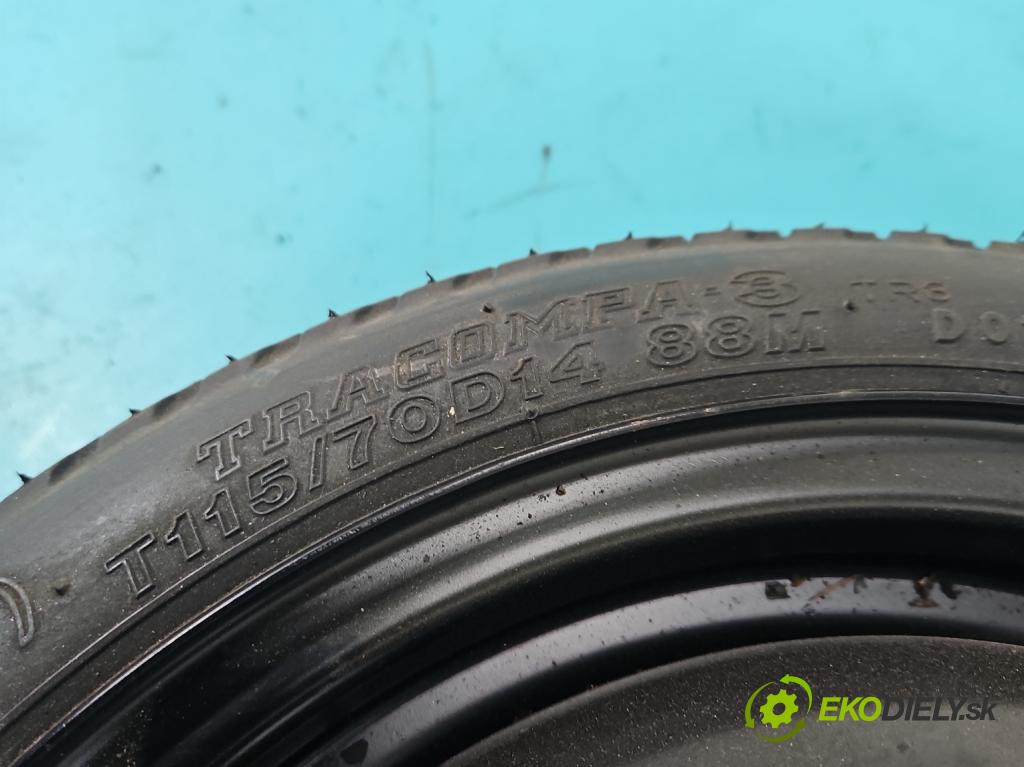 Toyota Yaris I 1999-2005 1.0 vvti 65 HP manual 48 kW 998 cm3 3- koleso rezervne 14"