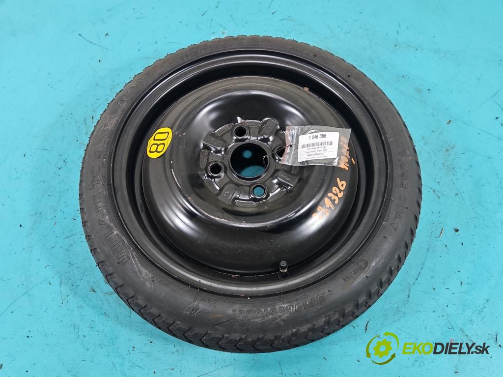 Toyota Yaris I 1999-2005 1.0 vvti 65 HP manual 48 kW 998 cm3 3- koleso rezervne 14