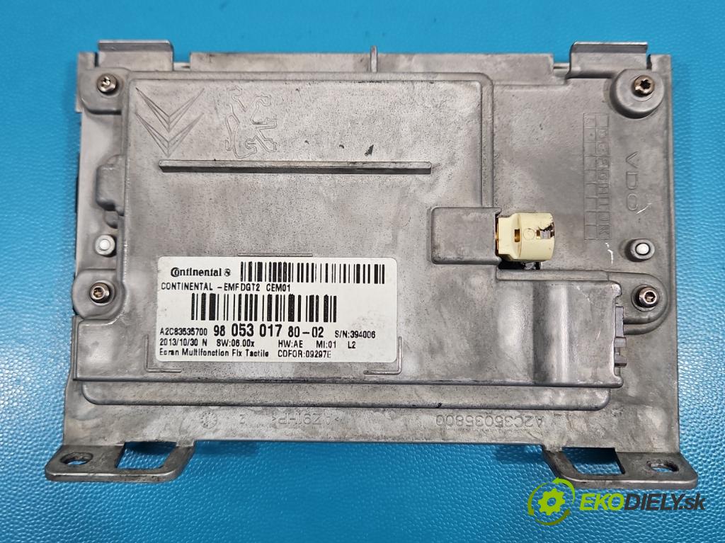 Peugeot 208 I 2012-2019 1.4 hdi 68 HP manual 50 kW 1398 cm3 5- Zobrazit: 9805301780-02 (Prístrojová doska)