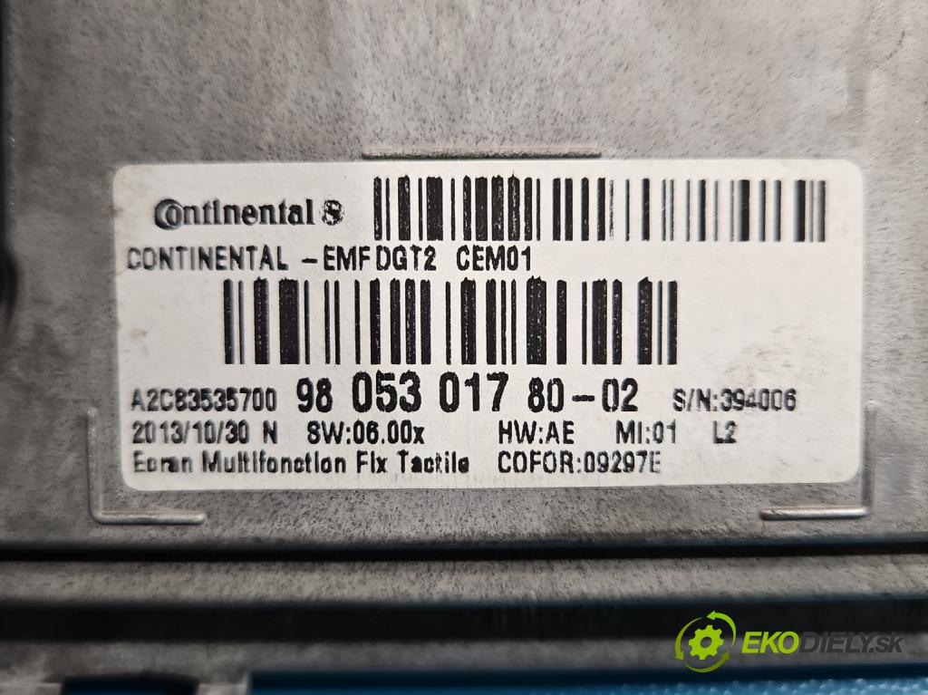 Peugeot 208 I 2012-2019 1.4 hdi 68 HP manual 50 kW 1398 cm3 5- Zobrazit: 9805301780-02 (Prístrojová doska)