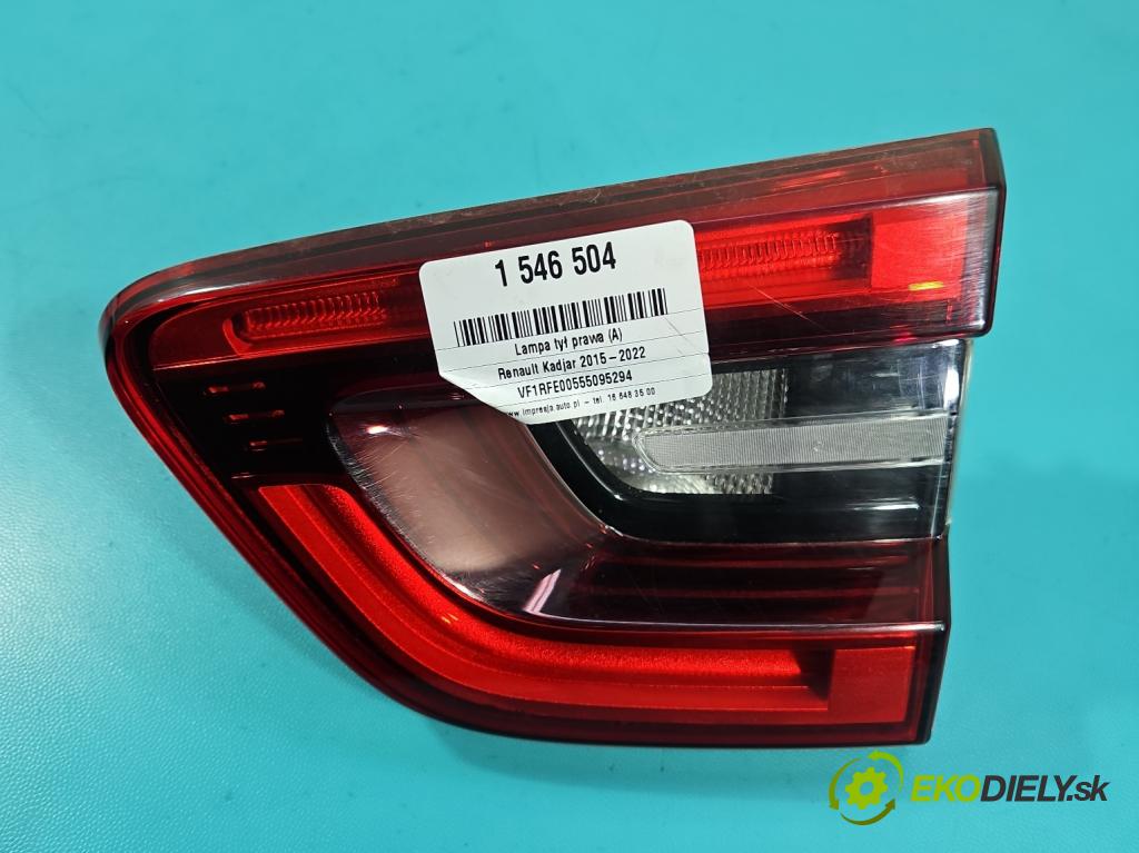 Renault Kadjar 2015-2022 1.2 131 HP manual 96 kW 1197 cm3 5- svetlo / reflektor zadné pravé 265508898R (Kľučka dverí ostatné)