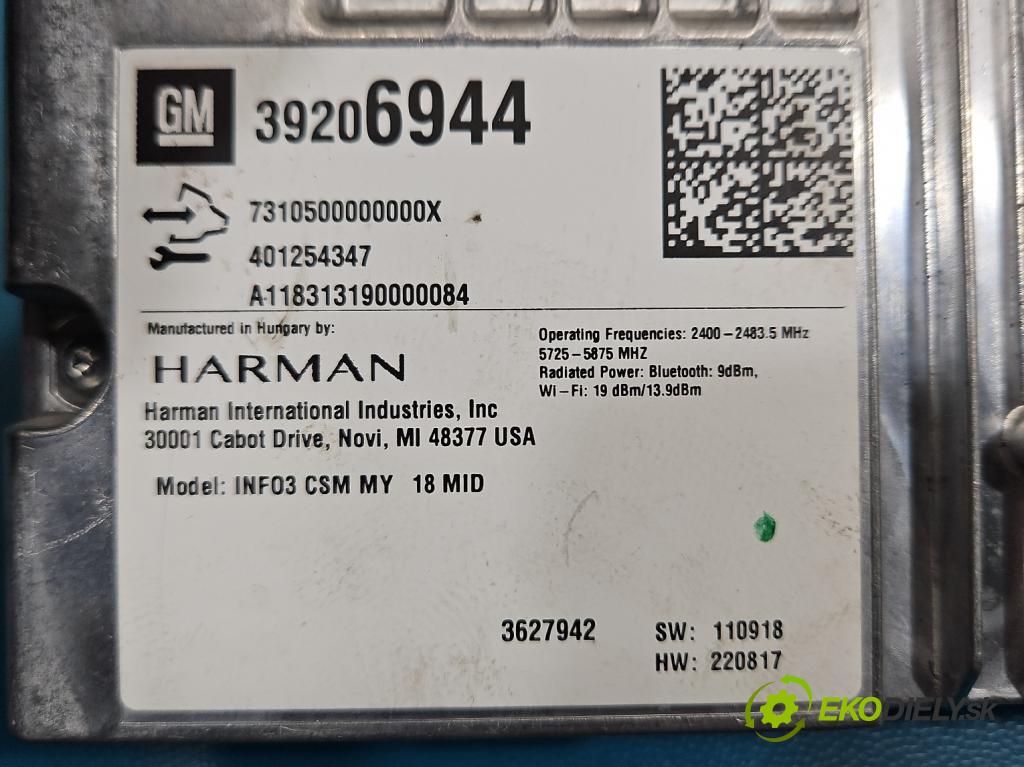 Opel Insignia B 2017-2022 2.0 cdti 209KM automatic 154 kW 1956 cm3 5- riadiaca jednotka ostatné 39206944