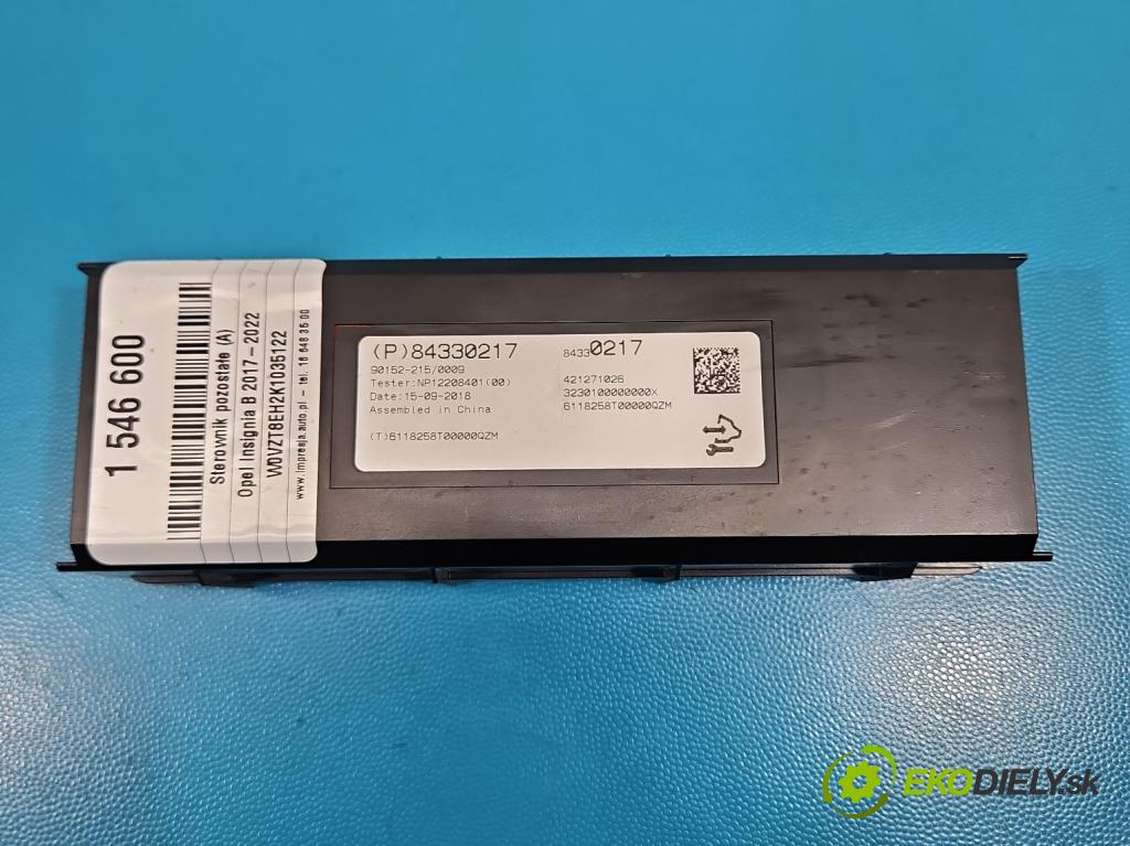 Opel Insignia B 2017-2022 2.0 cdti 209KM automatic 154 kW 1956 cm3 5- riadiaca jednotka ostatné 84330217