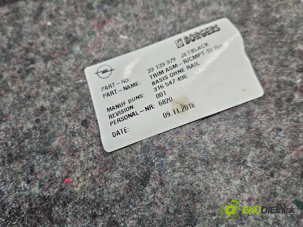 Opel Insignia B 2017-2022 2.0 cdti 209KM automatic 154 kW 1956 cm3 5- Tapacír: kufra: pravé 39139979