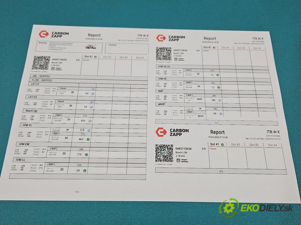Jaguar XE X760 2015-2024 2.0d 179KM automatic 132 kW 1999 cm3 4- vstřikovač 0445110654 (Vstřikovač paliva)