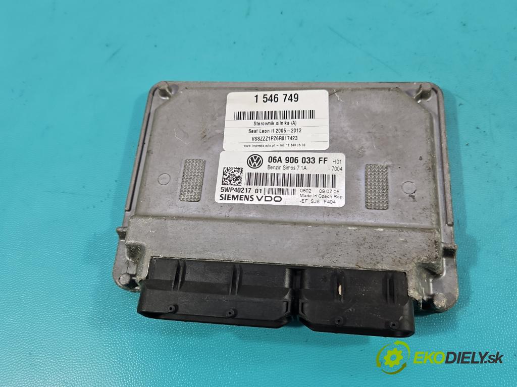 Seat Leon II 2005-2012 1.6 SR 102 HP manual 75 kW 1595 cm3 5- riadiaca jednotka motora 06A906033FF