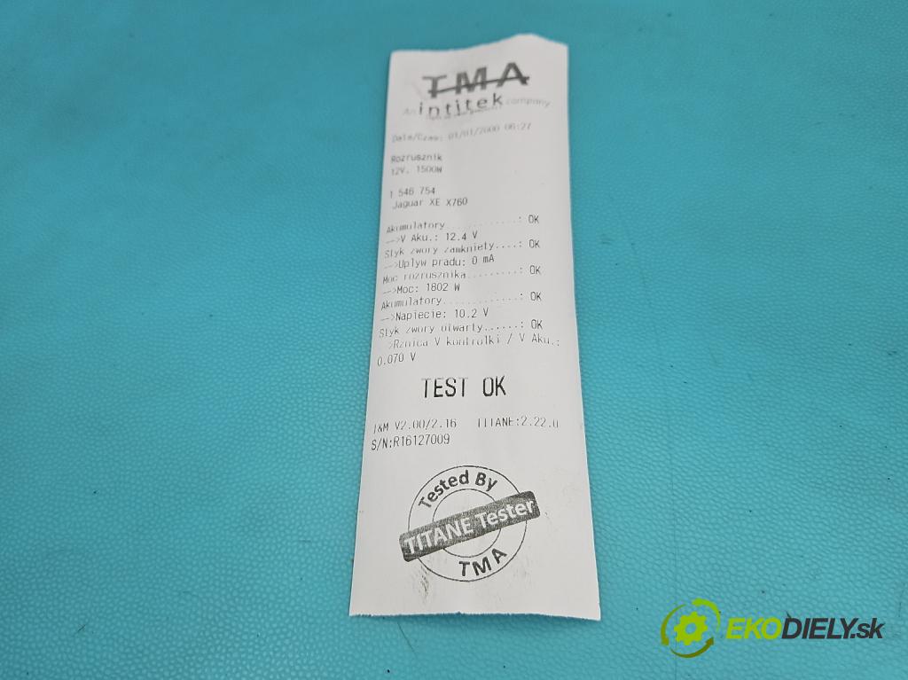 Jaguar XE X760 2015-2024 2.0d 179KM automatic 132 kW 1999 cm3 4- štartér 438000-1971 (Štartér)