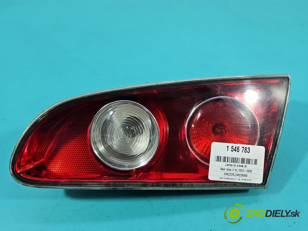 Seat Ibiza III 6L 2002-2008 1.4 16V 75 HP manual 55 kW 1390 cm3 3- svetlo / reflektor zadné pravé 6L6945094 (Kľučka dverí ostatné)