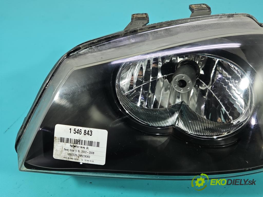 Seat Ibiza III 6L 2002-2008 1.4 16V 75 HP manual 55 kW 1390 cm3 3- Reflektor: ľavý (Kľučka dverí ostatné)
