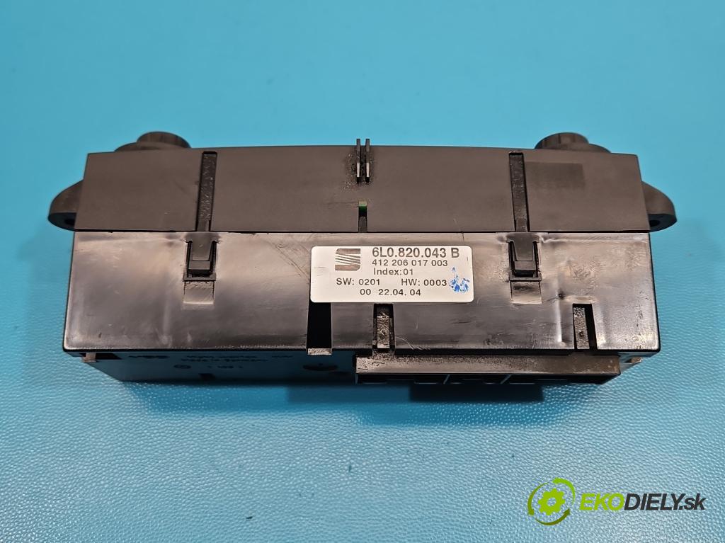 Seat Ibiza III 6L 2002-2008 1.4 16V 75 HP manual 55 kW 1390 cm3 3- panel kúrenia 6L0820043B