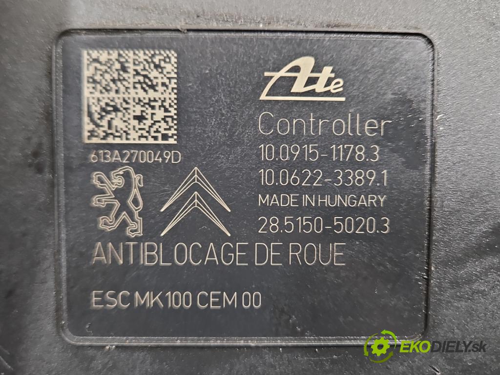 Peugeot 208 I 2012-2019 1.4 hdi 68 hp manual 50 kW 1398 cm3 5- čerpadlo abs 100915-11783 (Pumpa ABS)