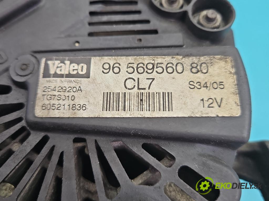 Peugeot 206 1.6 16V 109 HP manual 80 kW 1587 cm3 3- Alternator 9656956080 (Alternátor)