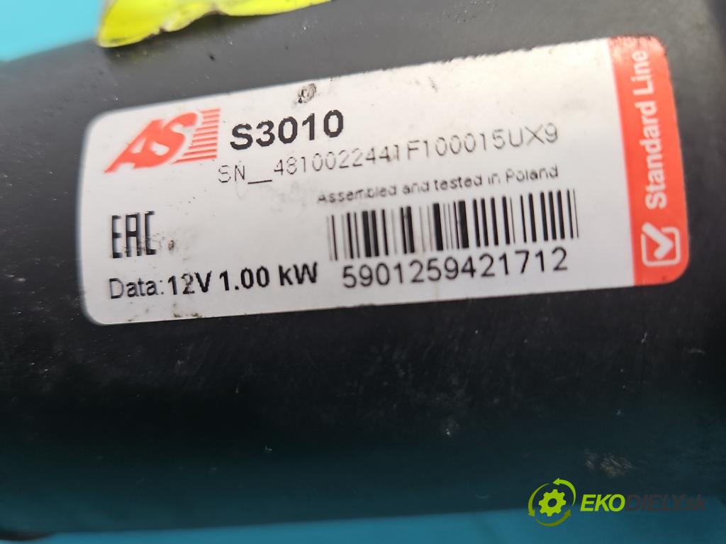 Peugeot 206 1.6 16V 109 hp manual 80 kW 1587 cm3 3- startér:  (Startér)