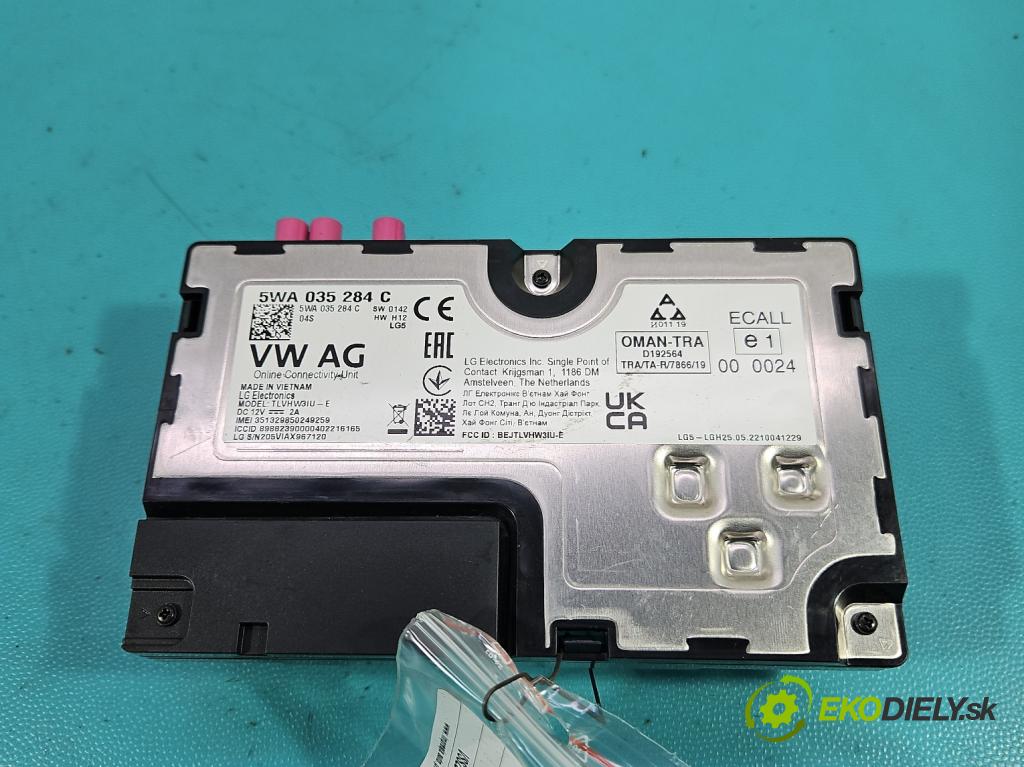 Cupra Formentor 20- 1.5 TSI 150 HP automatic 110 kW 1498 cm3 5- riadiaca jednotka ostatné 5WA035284C