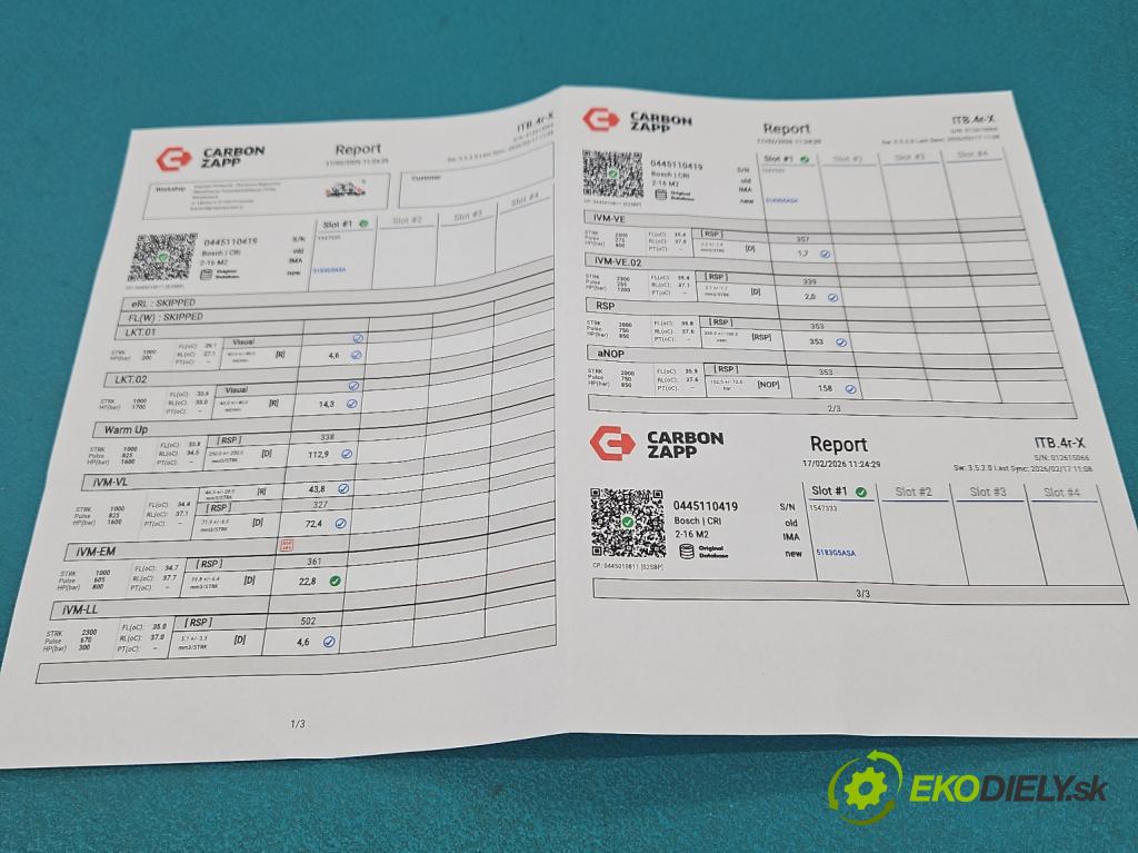 Fiat Ducato IV 2014- 2.0 jtd 116 HP manual 85 kW 1956 cm3 5- vstrek 0445110419 (Vstrekovač paliva)