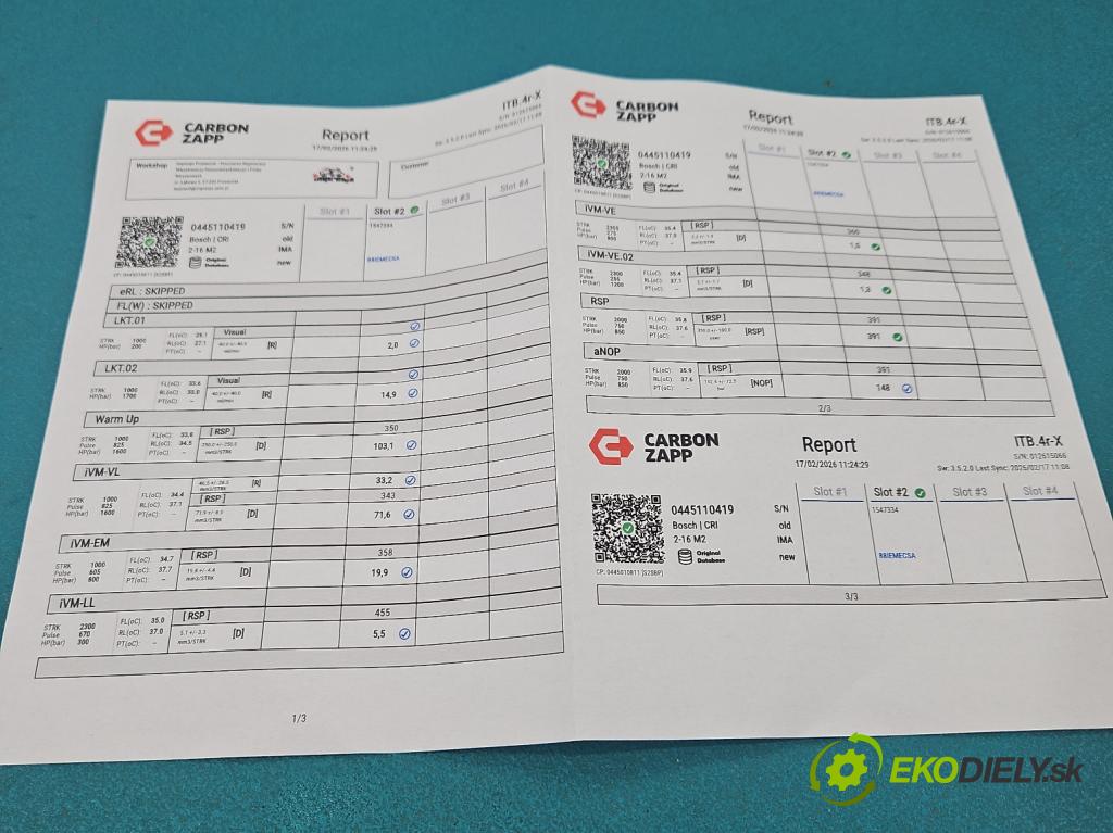 Fiat Ducato IV 2014- 2.0 jtd 116 HP manual 85 kW 1956 cm3 5- vstrek 0445110419 (Vstrekovač paliva)