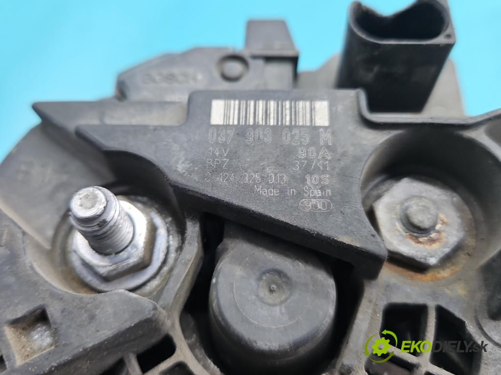 Seat Ibiza IV 6J 2008-2017 1.4 16V 86 HP manual 63 kW 1390 cm3 5- Alternator 0124325013 (Alternátor)