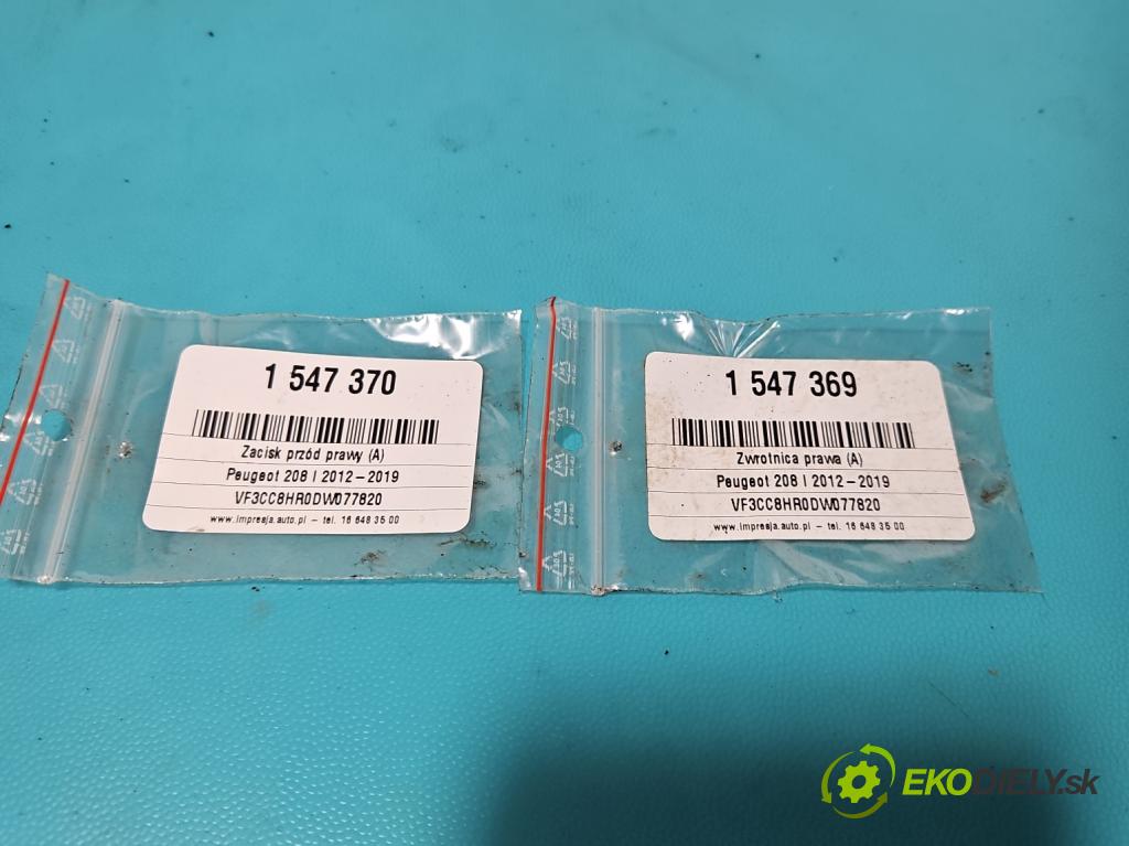 Peugeot 208 I 2012-2019 1.4 hdi 68 HP manual 50 kW 1398 cm3 5- brzdič predné pravý  (Kľučka dverí ostatné)