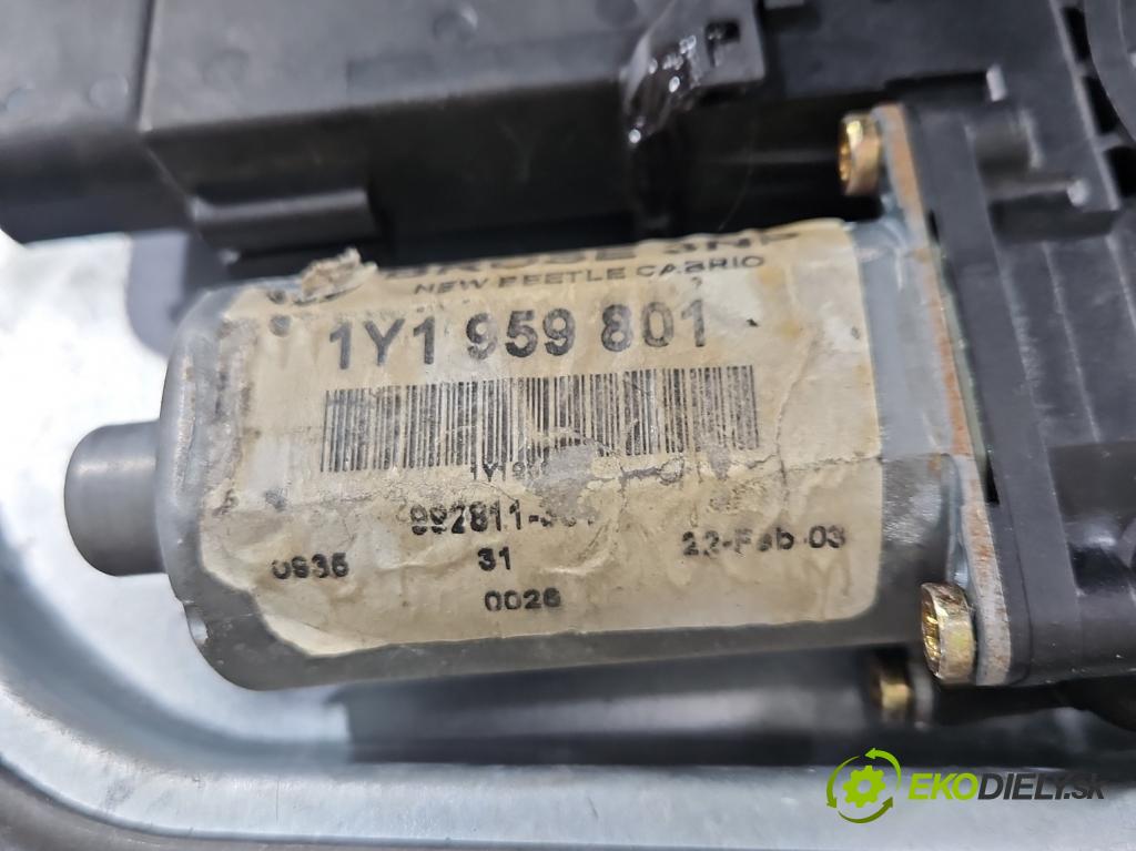 Vw New Beetle 1998-2010 1.6 SR 102 hp manual 75 kW 1595 cm3 2- mechanismus stahování přední levý 1Y0-837-461-F