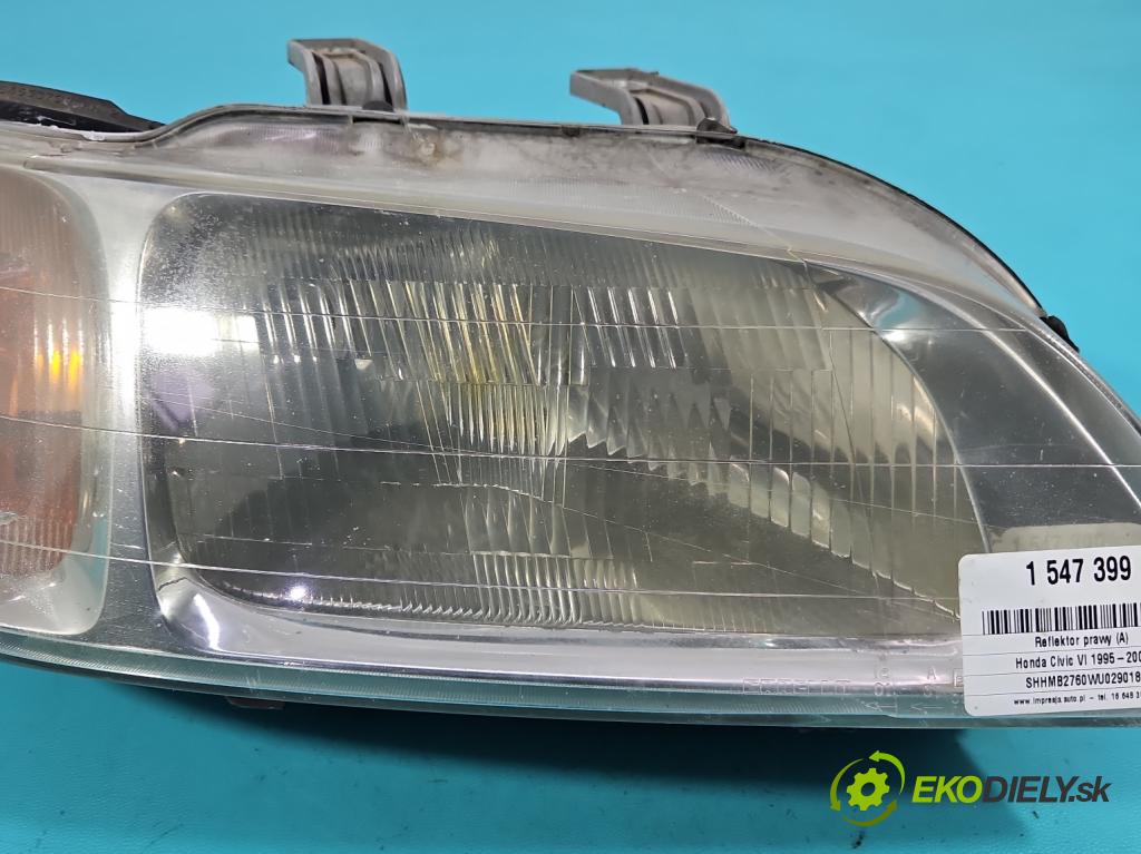 Honda Civic VI 1995-2001 1.4 16V 90 HP manual 66 kW 1396 cm3 5- Reflektor: pravý  (Svetlo predné pravé)