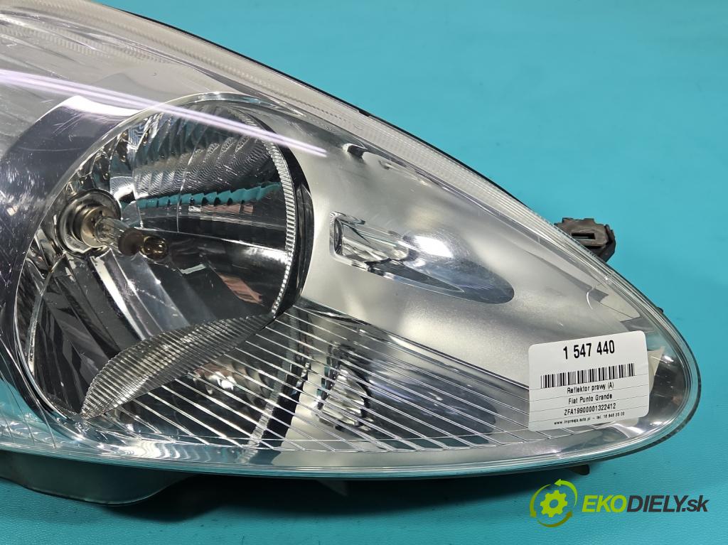 Fiat Punto Grande 1.4 8V 77 HP manual 57 kW 1368 cm3 5- Reflektor: pravý  (Svetlo predné pravé)