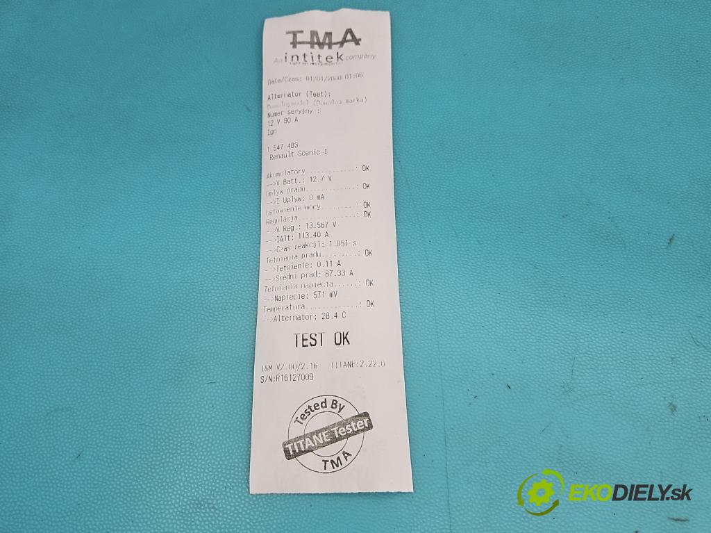 Renault Scenic I 1996-2003 2.0 16V 139 HP manual 102 kW 1998 cm3 5- Alternator 8200030635 (Alternátor)