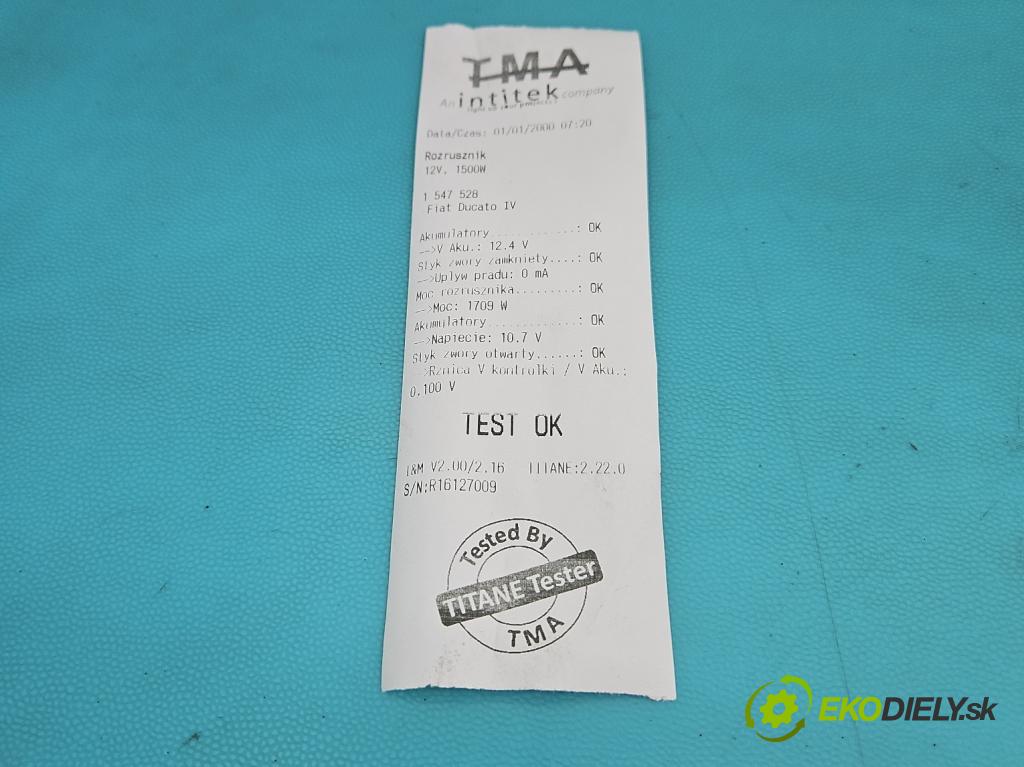 Fiat Ducato IV 2014- 2.0 jtd 116 HP manual 85 kW 1956 cm3 5- štartér 51810267A (Štartér)