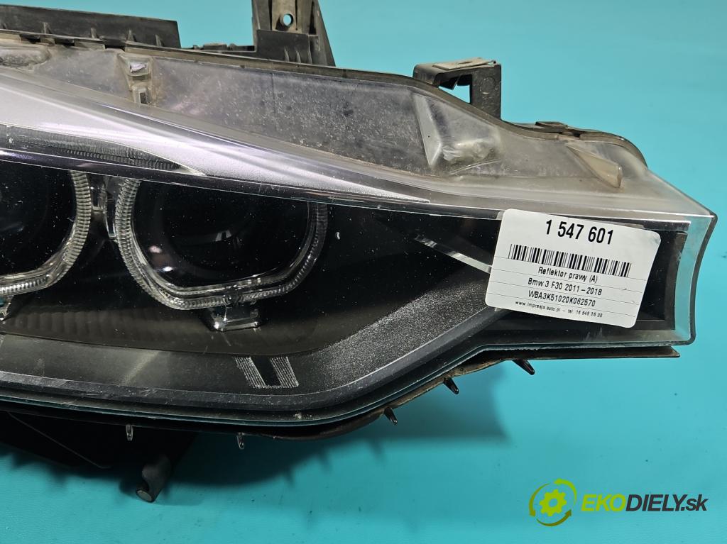 Bmw 3 F30 2011-2018 2.0d 184hp manual 135 kW 1995 cm3 5- Reflektor: pravý 7259554 (Svetlo predné pravé)