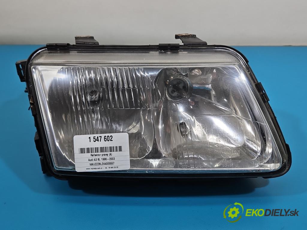 Audi A3 8L 1996-2003 1.8 20V 125 hp manual 92 kW 1781 cm3 3- světlo pravý  (Pravé přední světlo)