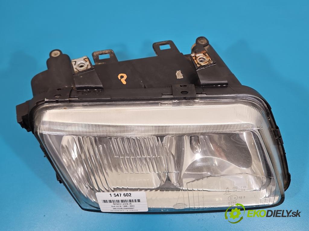 Audi A3 8L 1996-2003 1.8 20V 125 hp manual 92 kW 1781 cm3 3- světlo pravý  (Pravé přední světlo)