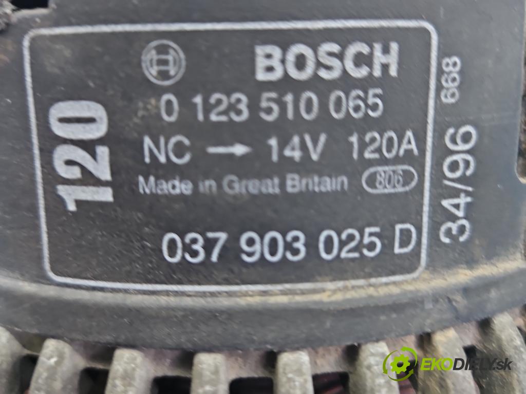 Audi A3 8L 1996-2003 1.8 20V 125 HP manual 92 kW 1781 cm3 3- Alternator 0123510065 (Alternátor)
