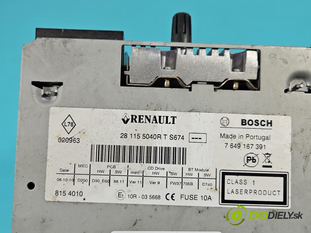 Renault Megane III 2008-2016 1.5 dci 106 HP manual 78 kW 1461 cm3 5- Radio originál 7649167391