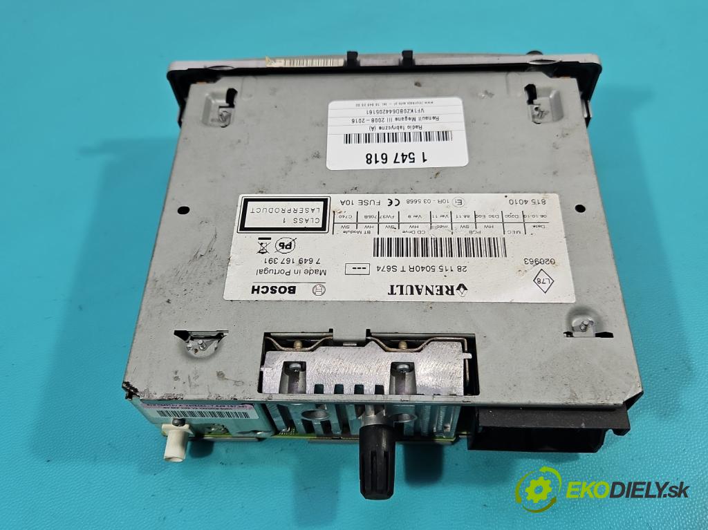 Renault Megane III 2008-2016 1.5 dci 106 HP manual 78 kW 1461 cm3 5- Radio originál 7649167391